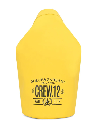 Shop Dolce & Gabbana Crew Logo-print Backpack In Yellow
