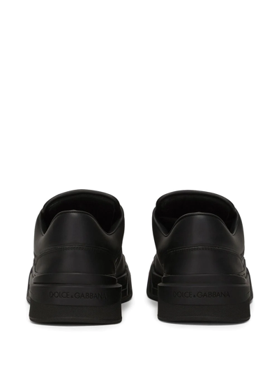 Dolce & Gabbana New Roma Sneakers In Nappa Leather In Black