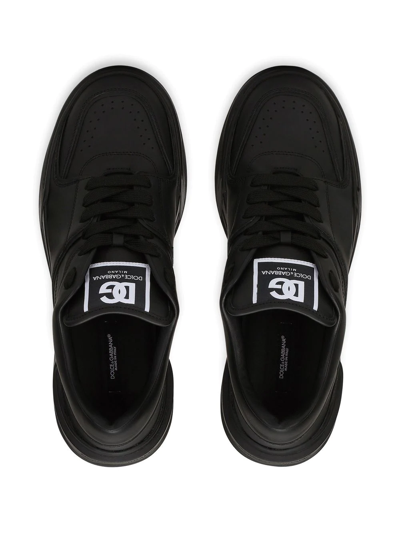 Dolce & Gabbana New Roma Sneakers In Nappa Leather In Black