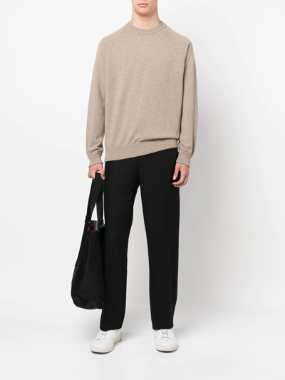 Shop Drumohr Crew-neck Cashmere Jumper In Neutrals