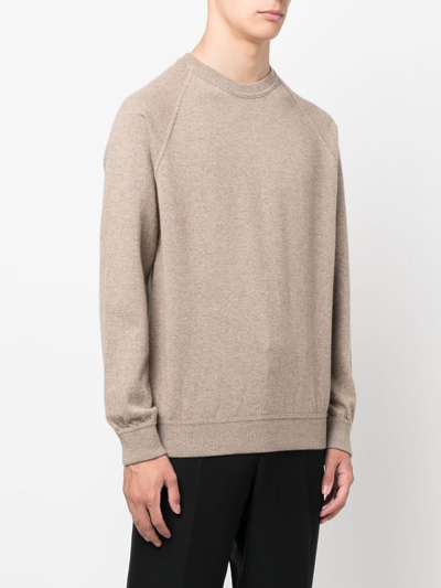 Shop Drumohr Crew-neck Cashmere Jumper In Neutrals