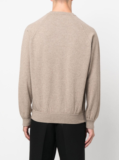 Shop Drumohr Crew-neck Cashmere Jumper In Neutrals