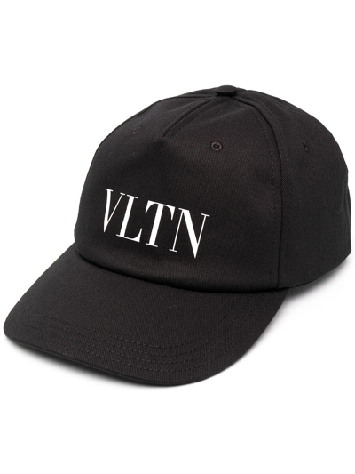 Shop Valentino Cappello Logo In Black