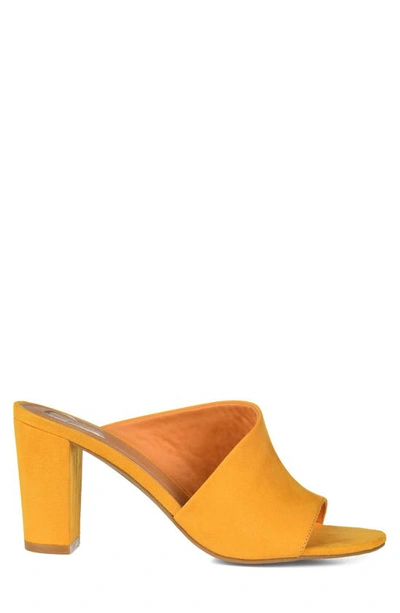 Journee Collection Allea Block Heel Mule In Mustard