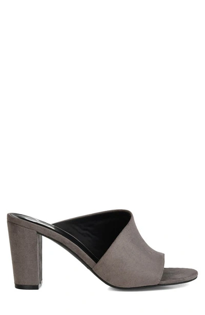 Journee Collection Allea Block Heel Mule In Grey
