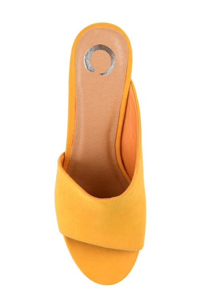 Journee Collection Allea Block Heel Mule In Mustard