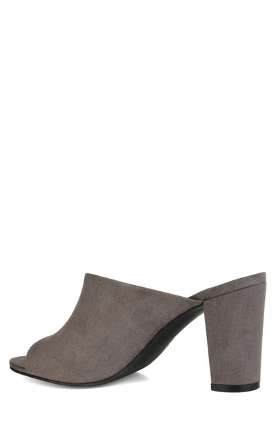 Journee Collection Allea Block Heel Mule In Grey