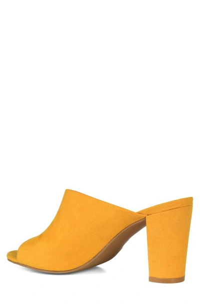 Journee Collection Allea Block Heel Mule In Mustard