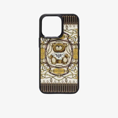 Shop Moschino Black And Yellow Teddy Bear Iphone 13 Pro Max Case