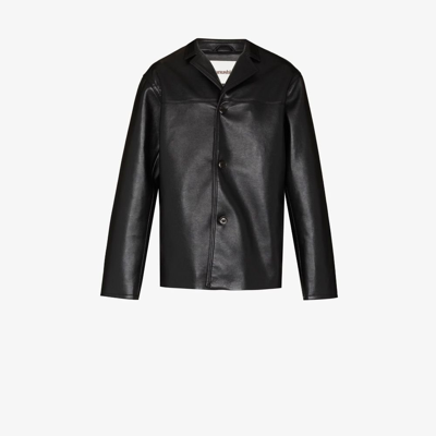 Shop Nanushka Black Arto Regenerated Leather Jacket