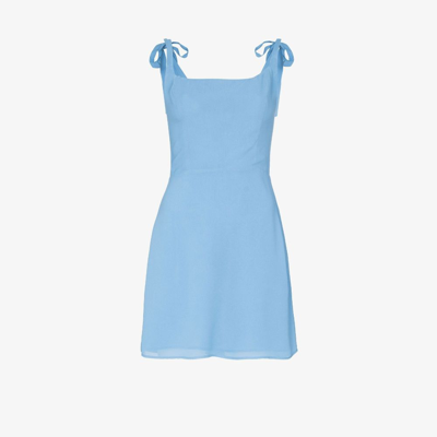 Shop Reformation Blue Annabell Tie Strap Mini Dress