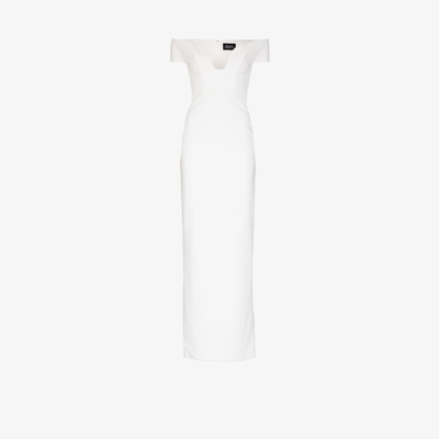 Shop Solace London Marlowe Off-the-shoulder Maxi Dress - Women's - Polyester/spandex/elastane In White