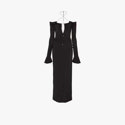 Shop 16arlington Black Salm Off-the-shoulder Midi Dress