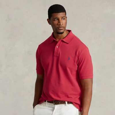 Shop Polo Ralph Lauren The Iconic Mesh Polo Shirt In Sunrise Red