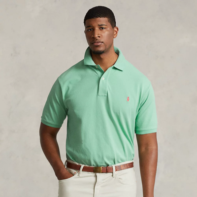 Shop Polo Ralph Lauren The Iconic Mesh Polo Shirt In Celadon