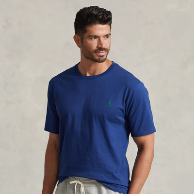 Shop Polo Ralph Lauren Jersey Crewneck T-shirt In Harrison Blue