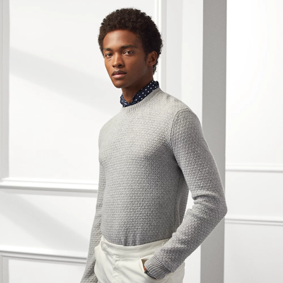 Ralph Lauren Purple Label Diamond-textured Cashmere Sweater In Athletic  Grey Melange | ModeSens