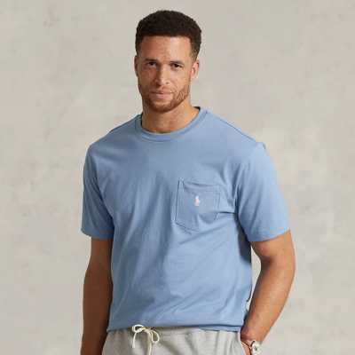 Shop Polo Ralph Lauren Jersey Pocket T-shirt In Channel Blue