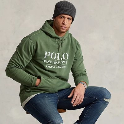 Polo Ralph Lauren Denim & Supply Fleece Hoodie In Army Olive | ModeSens