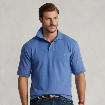 Shop Polo Ralph Lauren The Iconic Mesh Polo Shirt In Channel Blue