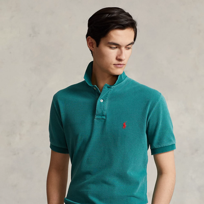 Shop Ralph Lauren Original Fit Mesh Polo Shirt In College Green