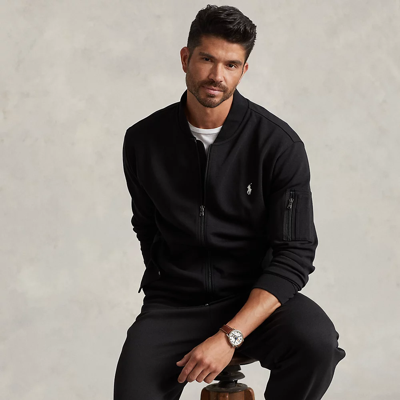Shop Polo Ralph Lauren Double-knit Bomber Jacket In Polo Black
