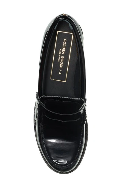 Shop Golden Goose Jerry Patent Penny Loafer In Black