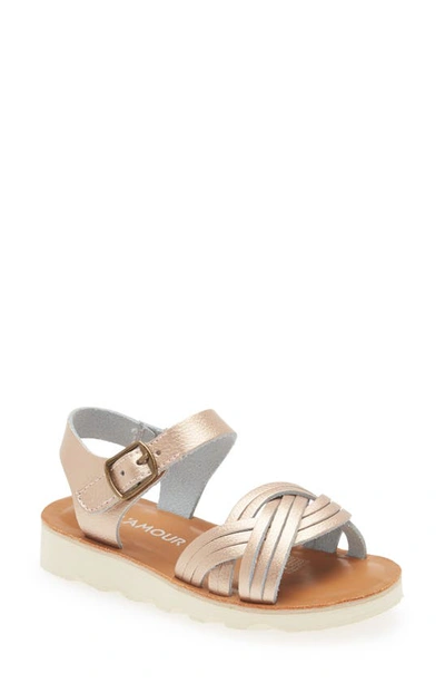 Shop L'amour Athena Sandal In Rose Gold