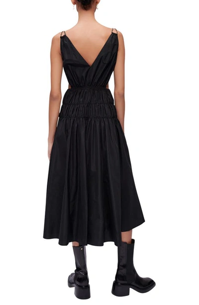Maje Run Sleeveless Cut-out Dress In Black