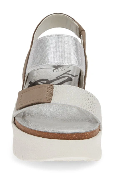 Shop Otbt Nova Platform Sandal In New Silver Leather
