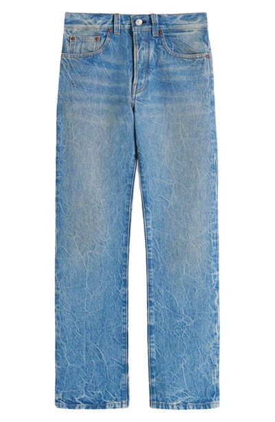 Shop Victoria Beckham Victoria Crackled Structured Jeans In Miami Wash
