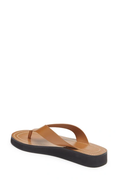 Shop The Row Ginza Wedge Flip Flop In Caramel Car