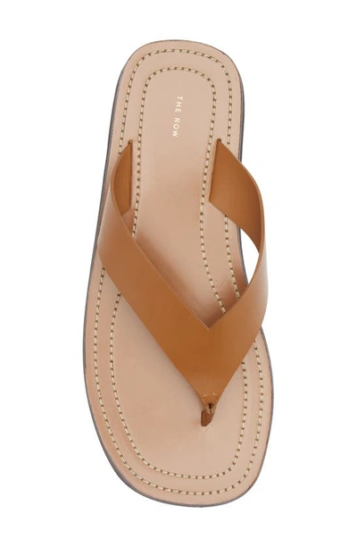 The Row Ginza Wedge Flip Flop In Caramel | ModeSens