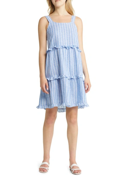 BEACHLUNCHLOUNGE LILIAN STRIPE LINEN & COTTON SUNDRESS 