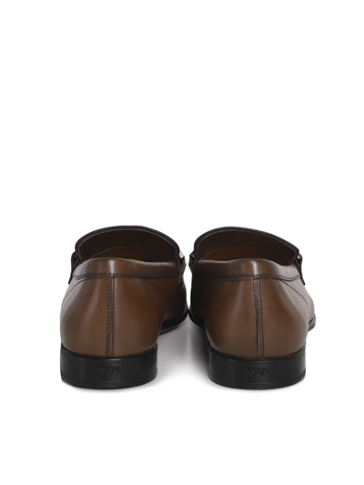 Shop Tod's Loafers With T Buckle In Cocoa
