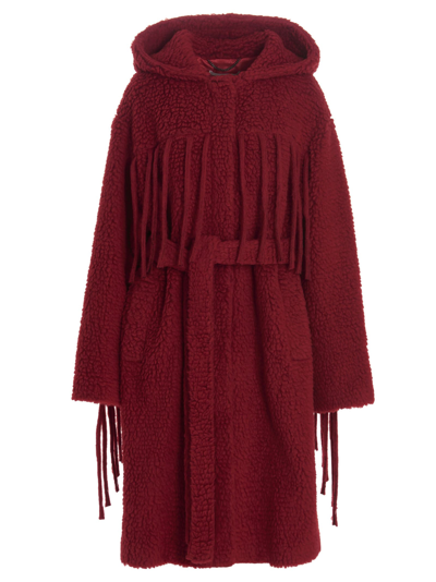 Shop Stella Mccartney Teddy Coat In Red