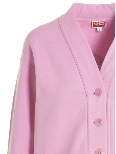 Shop Kenzo Logo Cardigan In Pink
