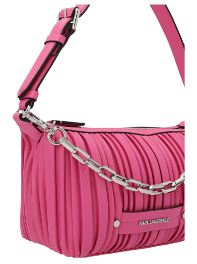 Shop Karl Lagerfeld K/kushion Shoulder Bag In Fuchsia