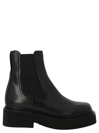 Shop Marni Leather Chelsea Boots In Black