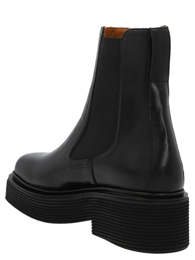 Shop Marni Leather Chelsea Boots In Black