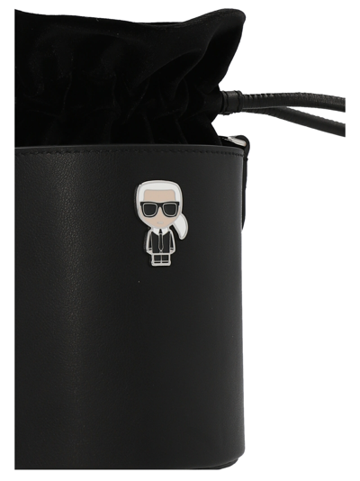 Shop Karl Lagerfeld K/ikonik Small Bucket Bag In Black