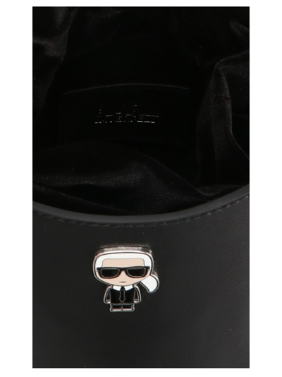 Shop Karl Lagerfeld K/ikonik Small Bucket Bag In Black