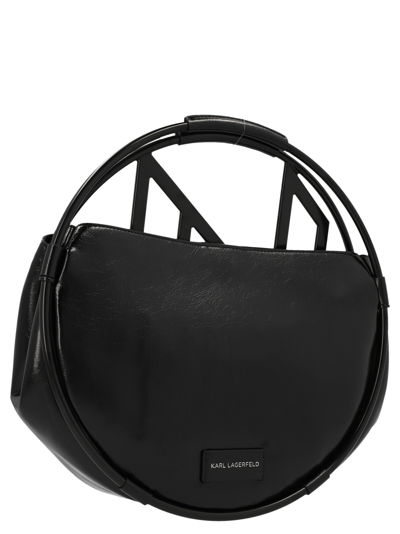Shop Karl Lagerfeld K/circle Monogram Handbag In Black
