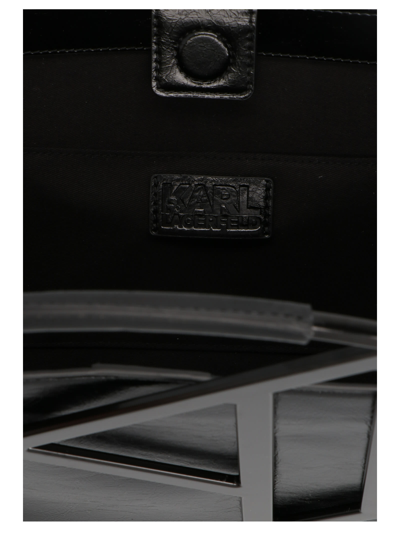 Shop Karl Lagerfeld K/circle Monogram Handbag In Black