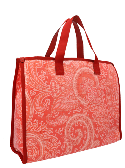 Shop Etro Globtter Shopping Bag In Red