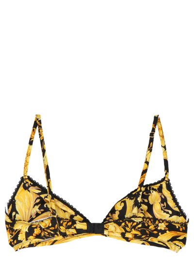 Shop Versace Barocco Bra In Multicolor