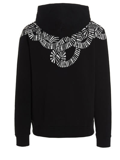 Shop Marcelo Burlon County Of Milan Snake Wings Hoodie In White/black