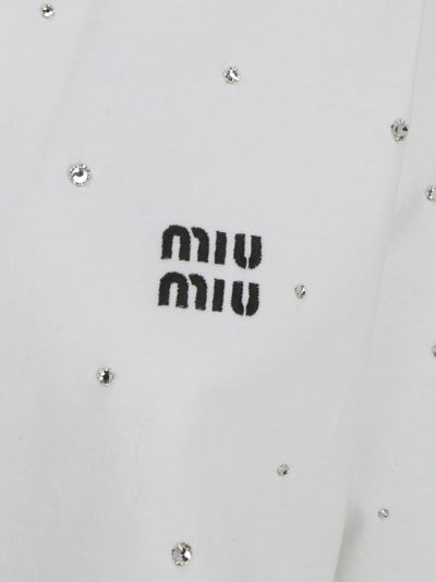 Shop Miu Miu T-shirt In Bianco