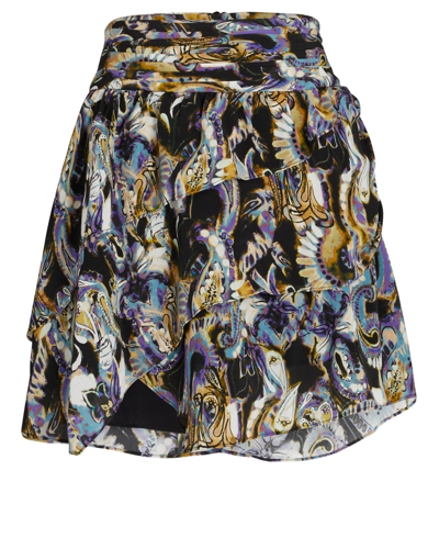 Shop Iro Domien Tiered Silk-blend Mini Skirt In Multi