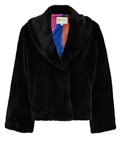Shop Apparis Fiona Koba Faux Fur Coat In Black